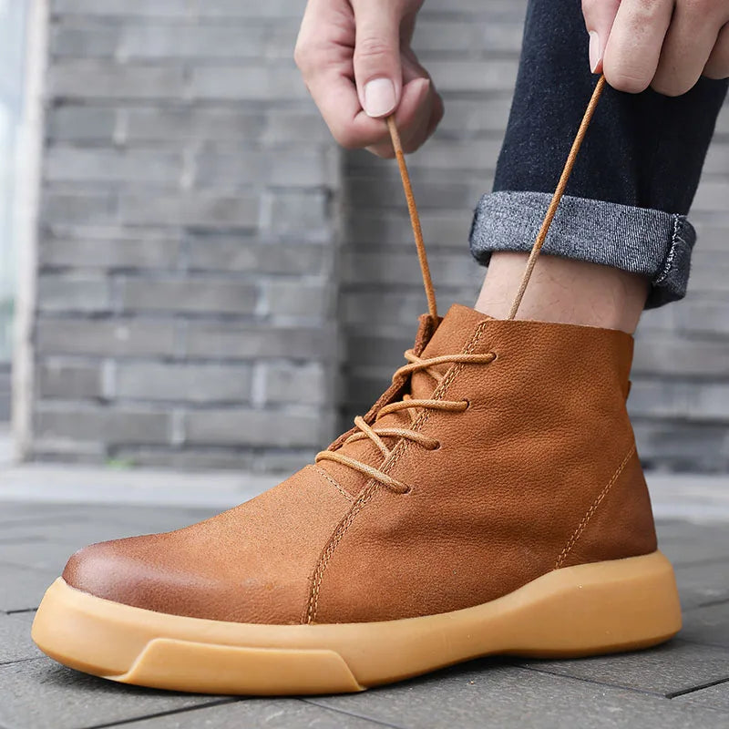 Men's Lace-Up Chukka Boots with Chunky Sole