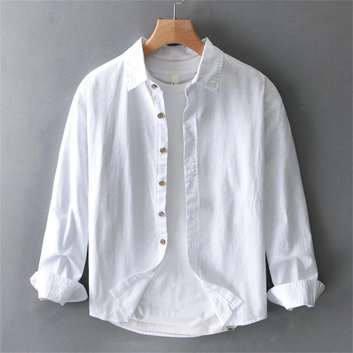 Men’s Long Sleeve Button-Up Overshirt with Collar