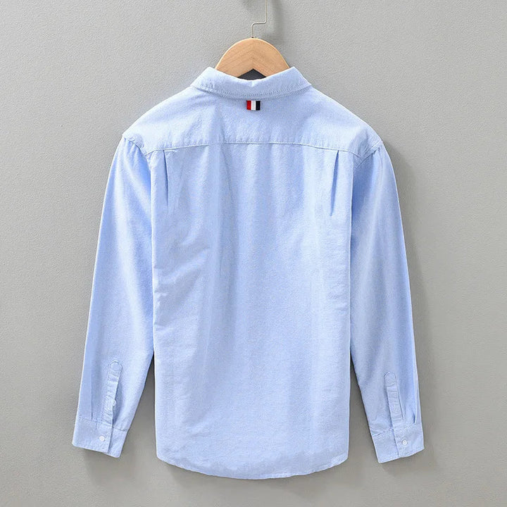 Men’s Long Sleeve Button-Up Shirt with Horizontal Stripe