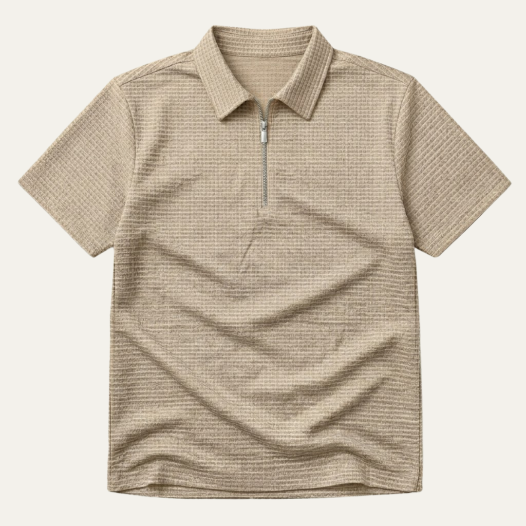 Men's Marled Half-Zip Polo Shirt