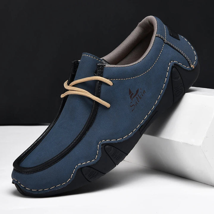 Men's Moc-Toe Lace-Up Sneakers with Contrast Trim