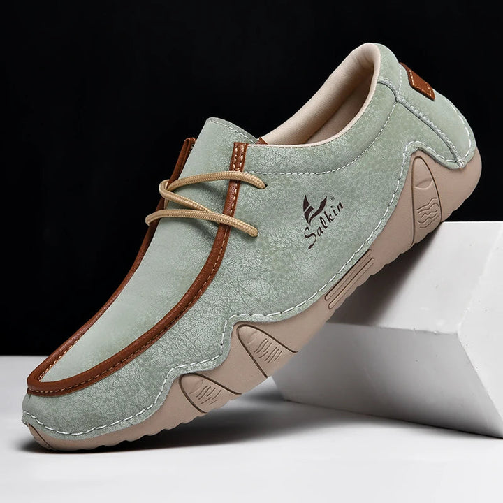 Men's Moc-Toe Lace-Up Sneakers with Contrast Trim