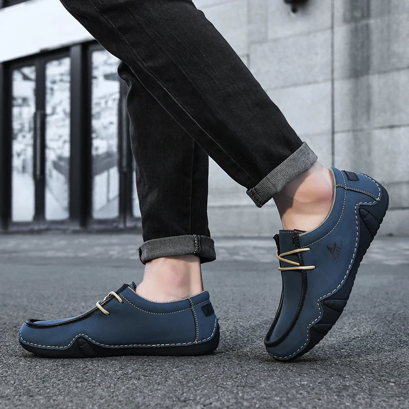 Men's Moc-Toe Lace-Up Sneakers with Contrast Trim