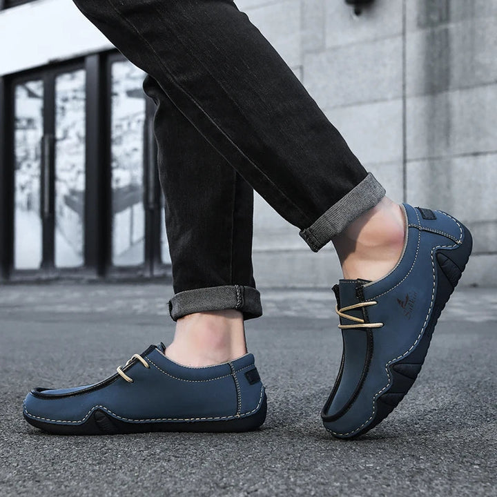 Men's Moc-Toe Lace-Up Sneakers with Contrast Trim