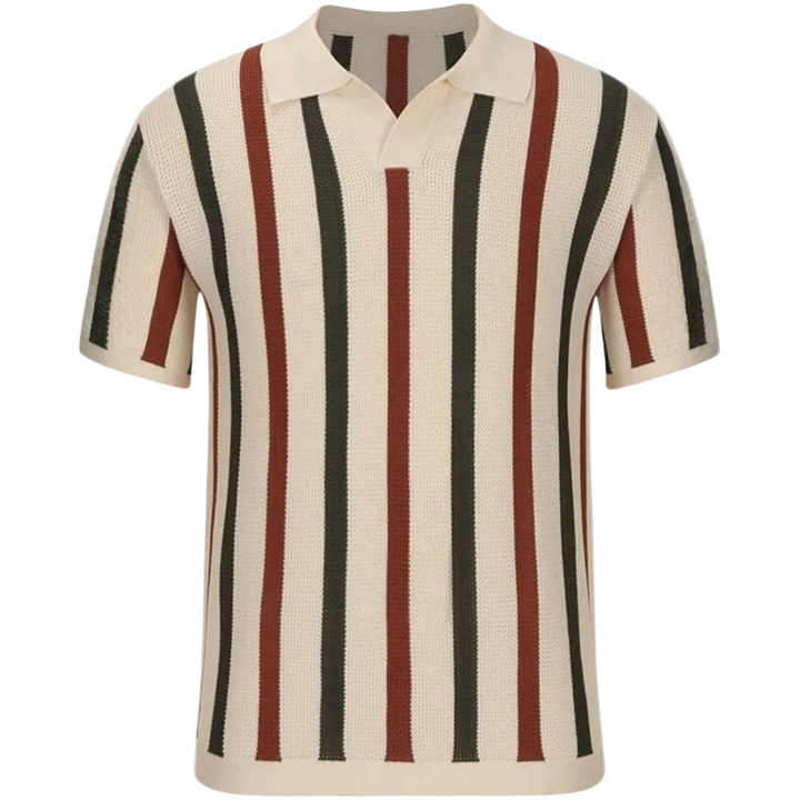 Men's Multicolor Stripe Knit Polo Shirt
