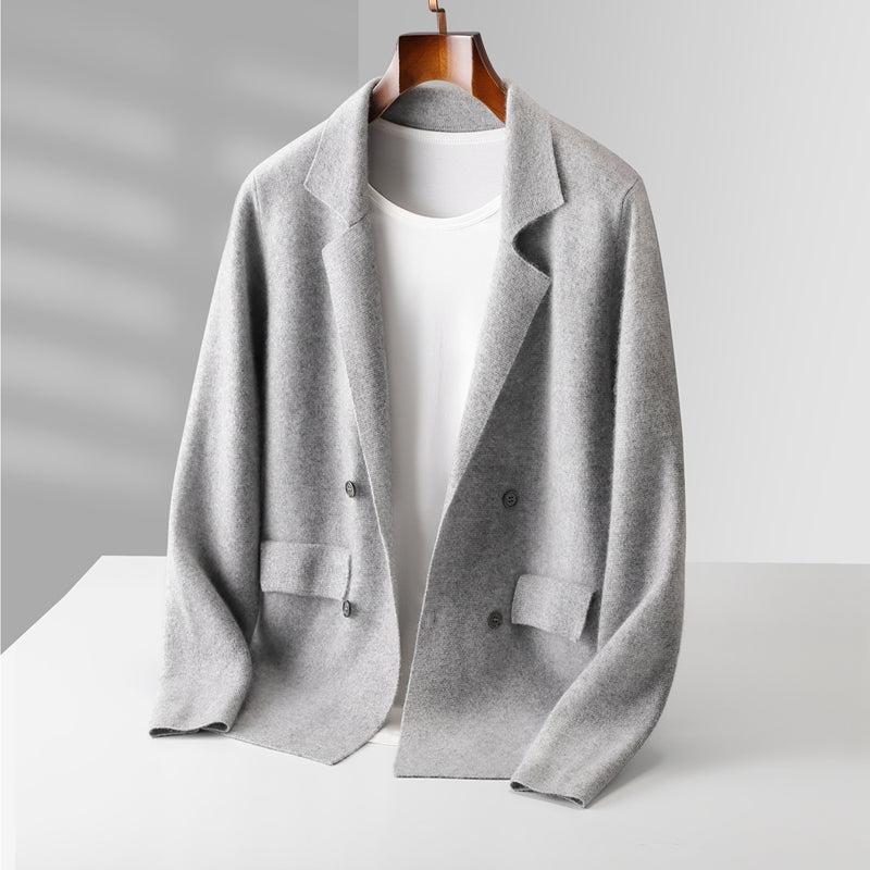 Men’s Notch-Lapel Knit Cardigan