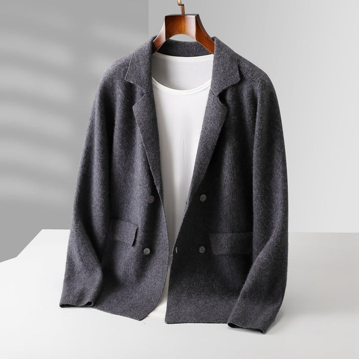 Men’s Notch-Lapel Knit Cardigan