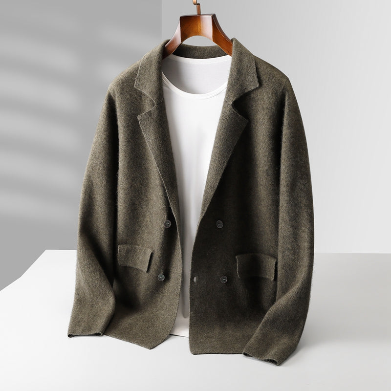Men’s Notch-Lapel Knit Cardigan