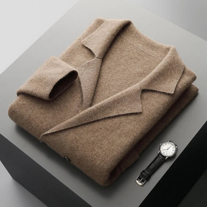 Men’s Notch-Lapel Knit Cardigan