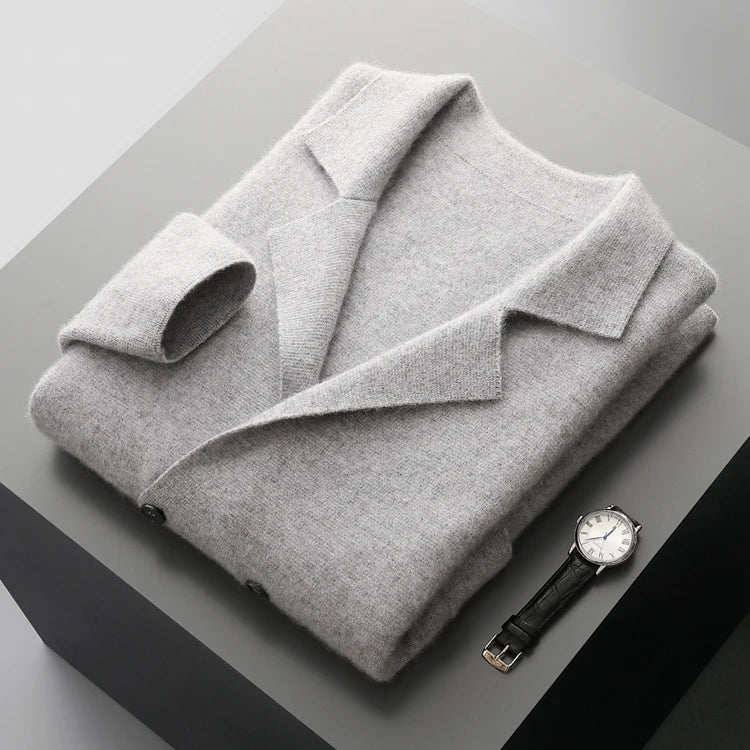Men’s Notch-Lapel Knit Cardigan