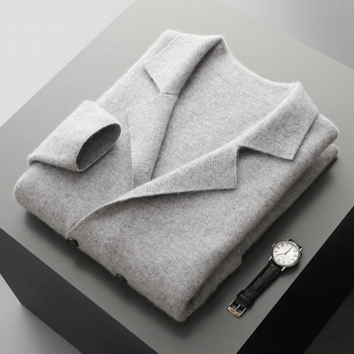 Men’s Notch-Lapel Knit Cardigan