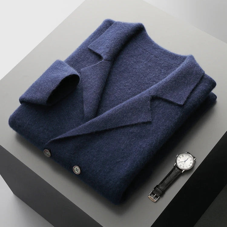 Men’s Notch-Lapel Knit Cardigan