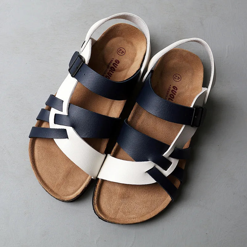 Men’s Open-Toe Sandals with Multi-Strap Upper and Adjustable Back Strap