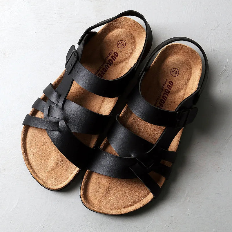 Men’s Open-Toe Sandals with Multi-Strap Upper and Adjustable Back Strap