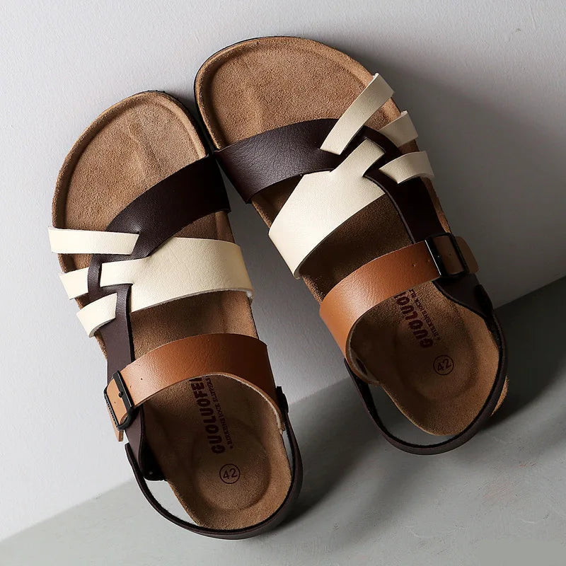 Men’s Open-Toe Sandals with Multi-Strap Upper and Adjustable Back Strap