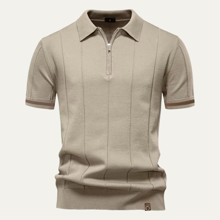 Men's Quarter-Zip Knit Polo Shirt