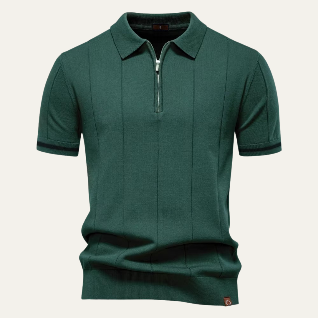 Men's Quarter-Zip Knit Polo Shirt