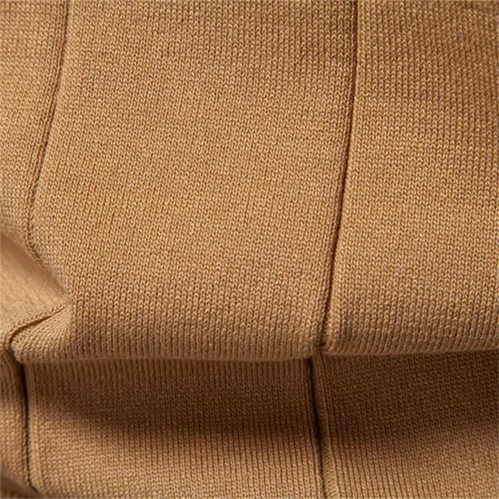Men's Quarter-Zip Knit Polo Shirt with Contrast Cuffs