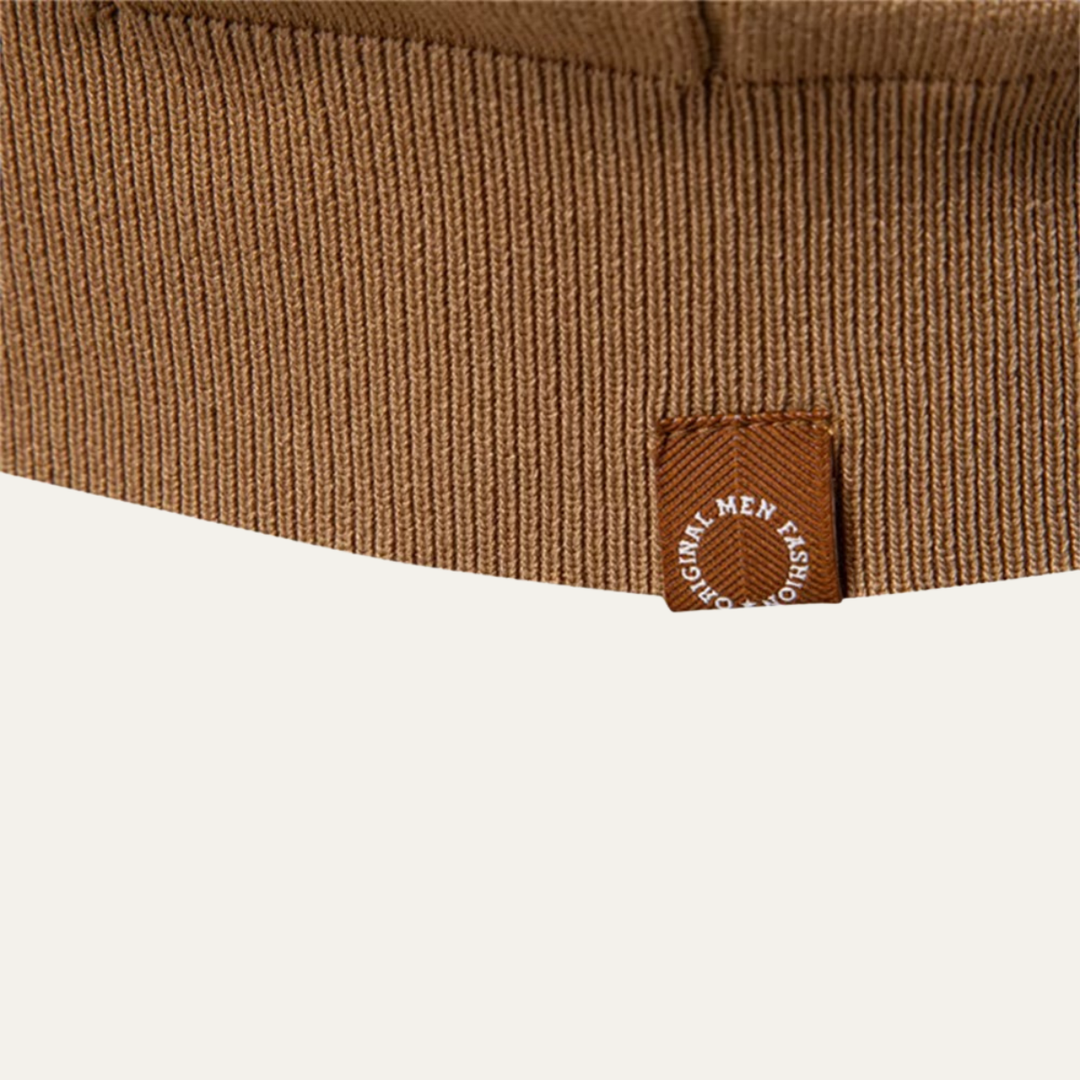 Men's Quarter-Zip Knit Polo Shirt with Contrast Cuffs