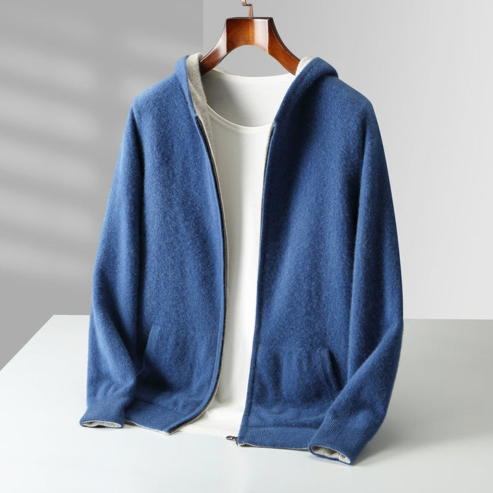 Men’s Reversible Zip-Up Knit Hoodie