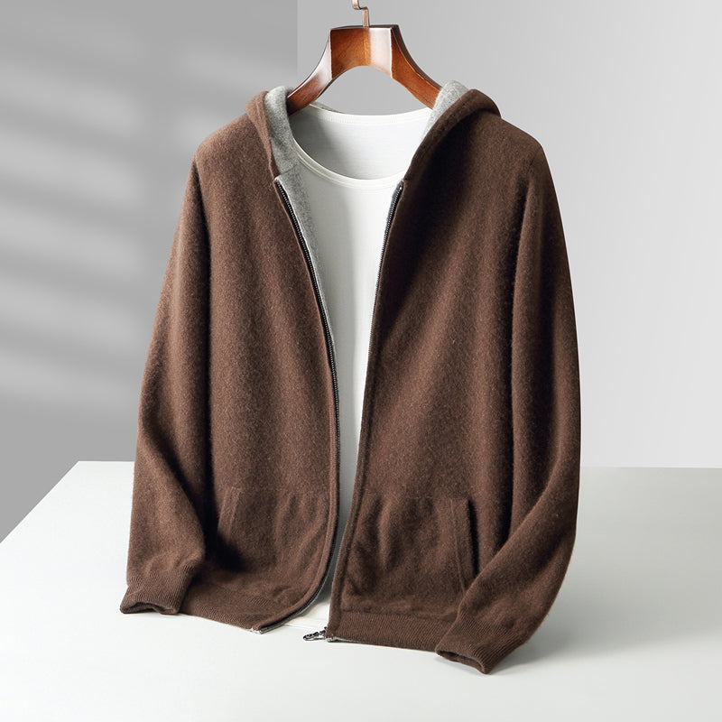 Men’s Reversible Zip-Up Knit Hoodie