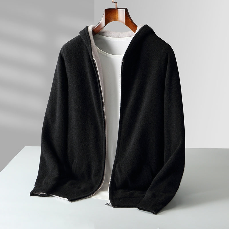 Men’s Reversible Zip-Up Knit Hoodie