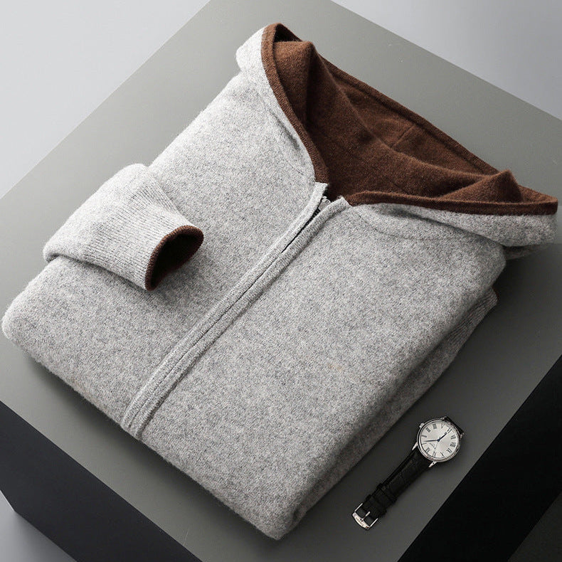 Men’s Reversible Zip-Up Knit Hoodie