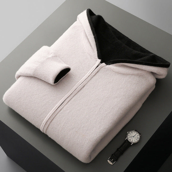 Men’s Reversible Zip-Up Knit Hoodie