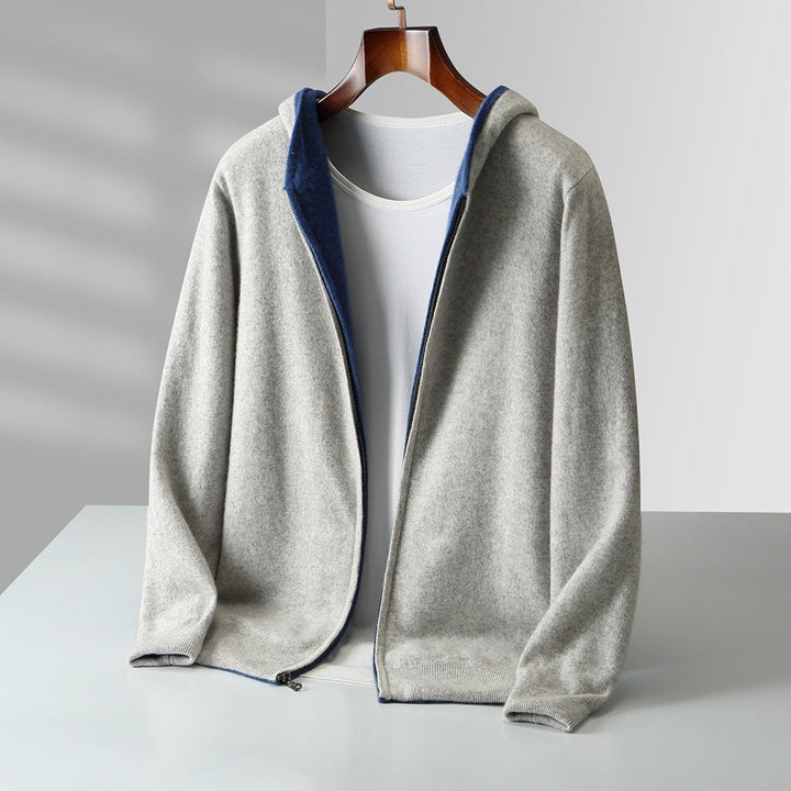 Men’s Reversible Zip-Up Knit Hoodie