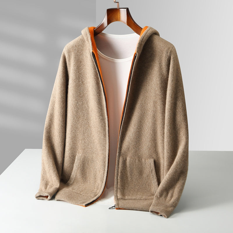 Men’s Reversible Zip-Up Knit Hoodie