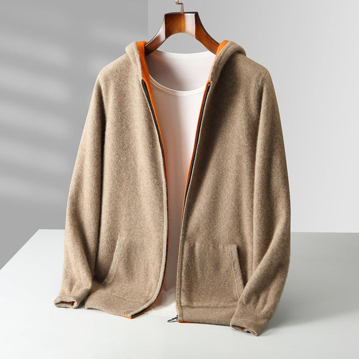 Men’s Reversible Zip-Up Knit Hoodie
