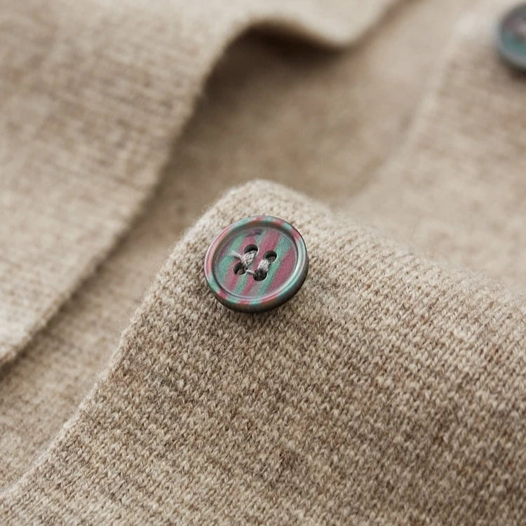 Men’s Round-Neck Button-Front Cardigan
