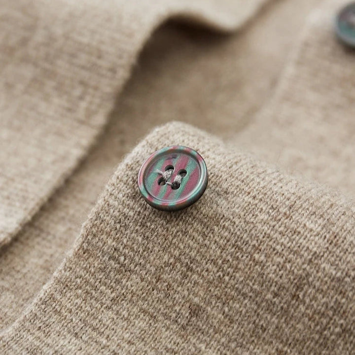 Men’s Round-Neck Button-Front Cardigan