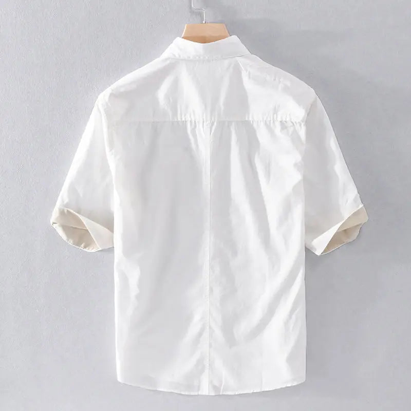 Men’s Short Sleeve Button-Up Shirt with Front Pockets