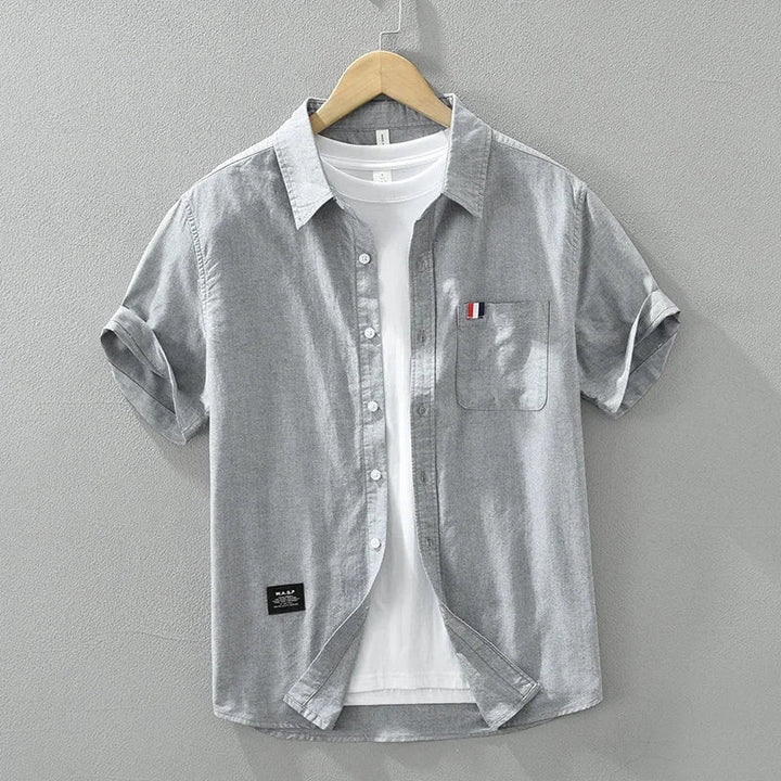 Men’s Short Sleeve Button-Up Shirt with Chest Pocket