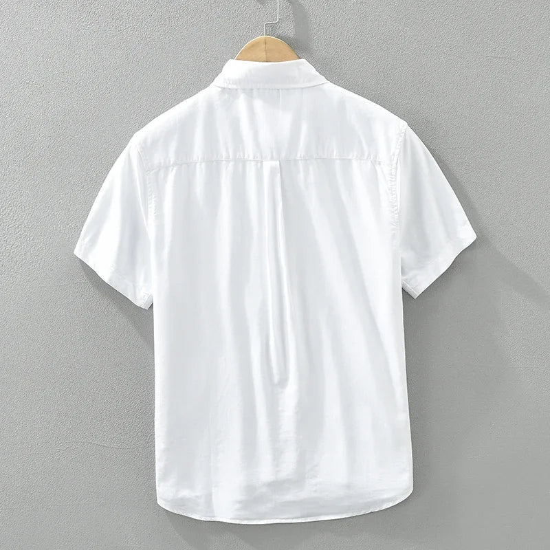 Men’s Short Sleeve Button-Up Shirt with Chest Pocket