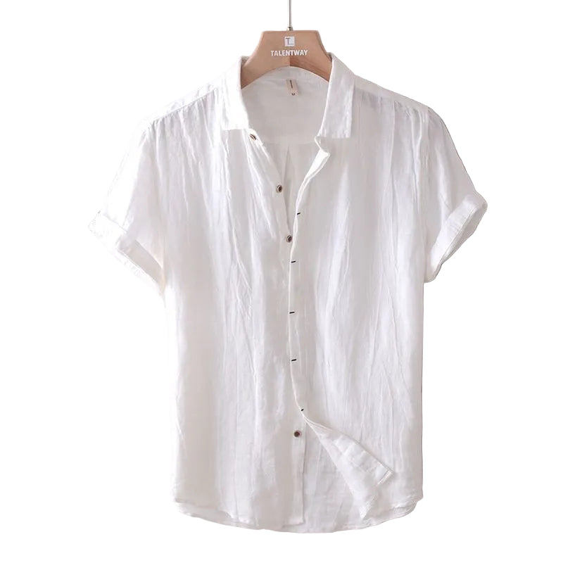 Men’s Short Sleeve Button-Up Shirt with Collar