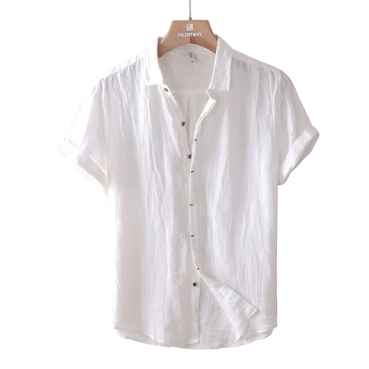 Men’s Short Sleeve Button-Up Shirt with Collar