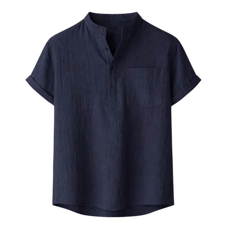 Men's Short Sleeve Henley Shirt With Chest Pocket