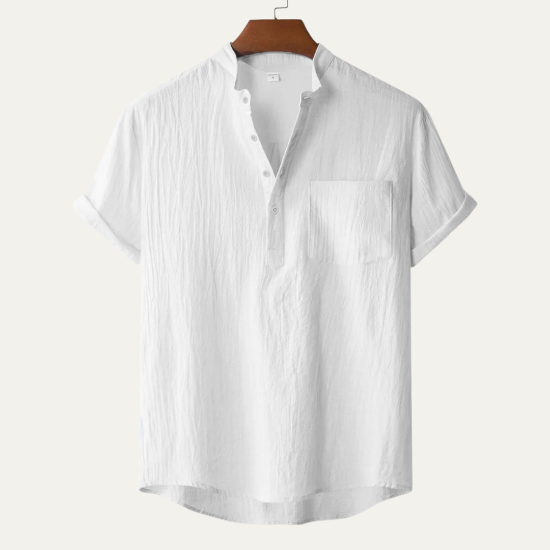 Men's Short Sleeve Henley Shirt With Chest Pocket