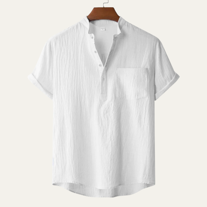 Men's Short Sleeve Henley Shirt With Chest Pocket