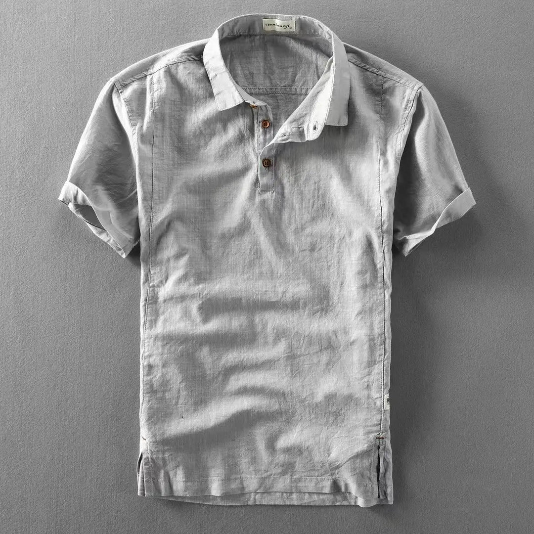 Men’s Short Sleeve Polo Shirt with Button Placket