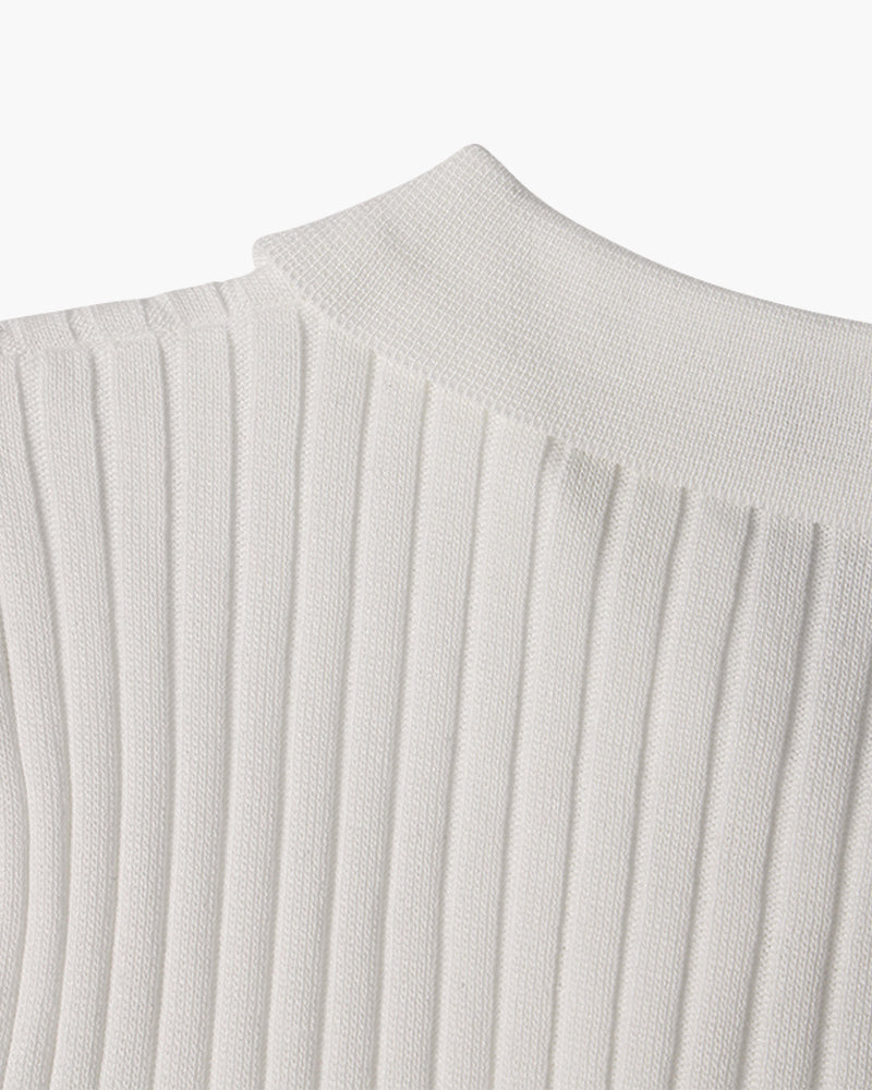 Men’s Short Sleeve Polo Shirt with Open Placket and Ribbed Texture