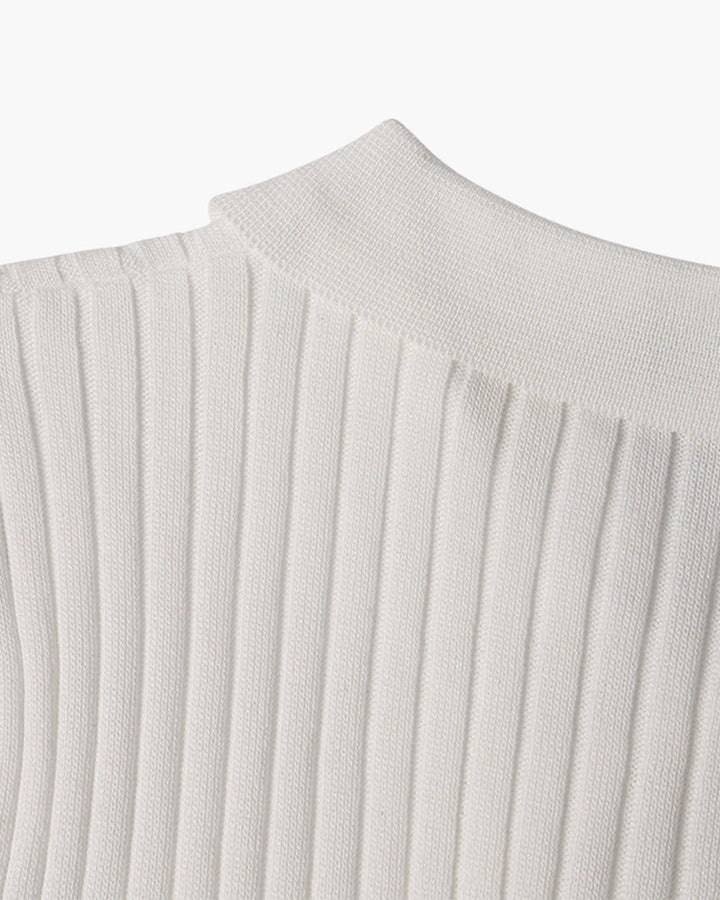 Men’s Short Sleeve Polo Shirt with Open Placket and Ribbed Texture