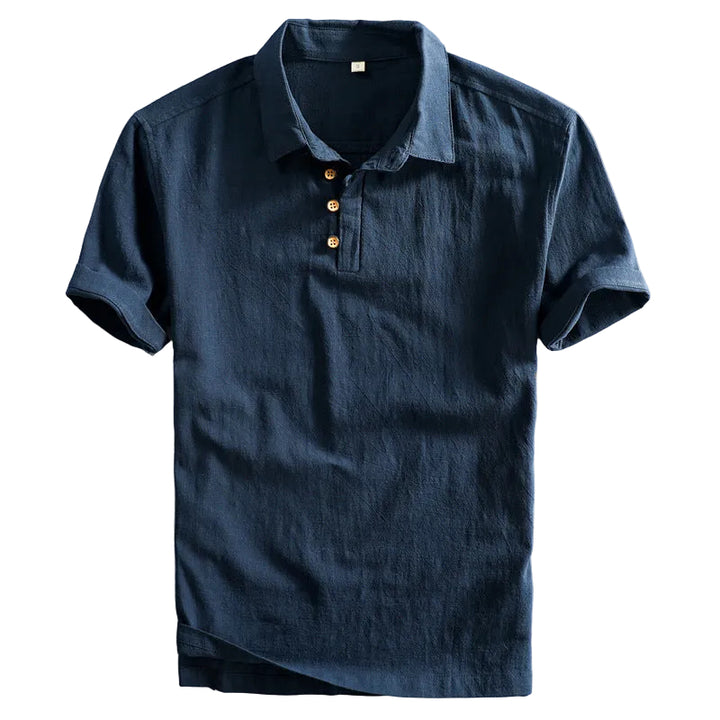 Men’s Short Sleeve Polo Shirt with Button Placket and Collar
