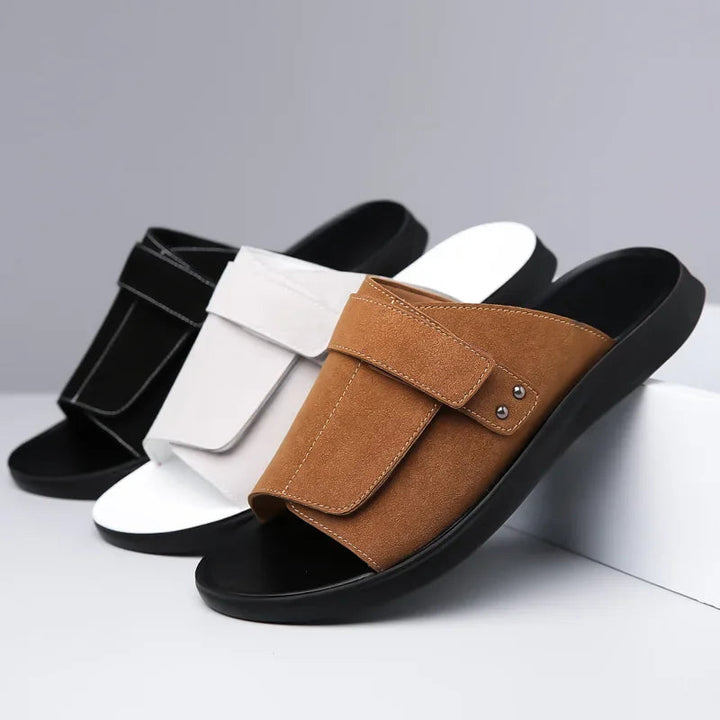 Men’s Single Strap Slide Sandals with Open Toe and Adjustable Strap