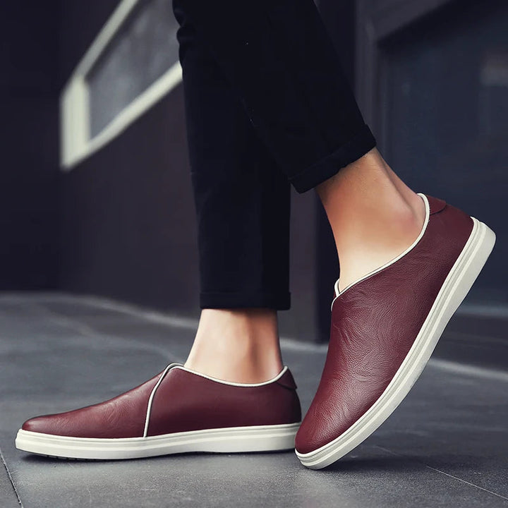 Men's Slip-On Sneakers with White Sole