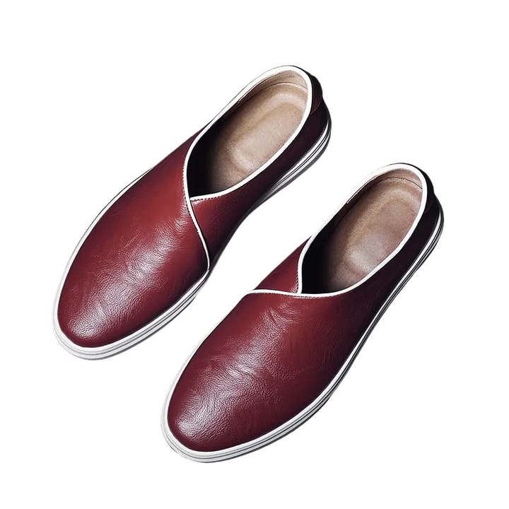 Men's Slip-On Sneakers with White Sole