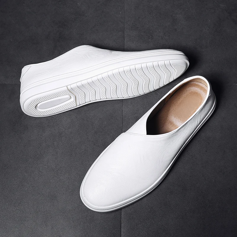 Men's Slip-On Sneakers with White Sole