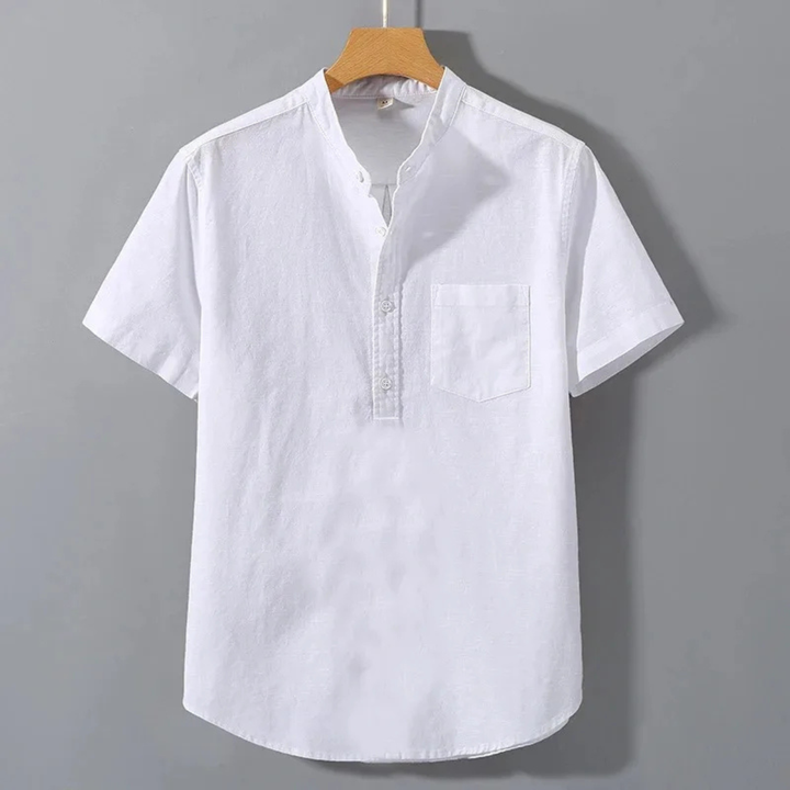 Men's Stand Collar Henley Shirt